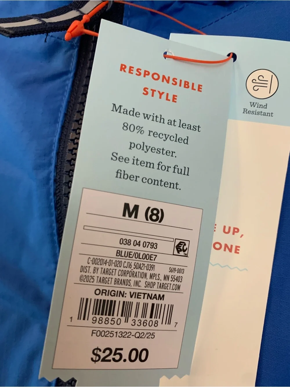 Cat & Jack NWT’s boy’s size medium (8) lightweight rain jacket